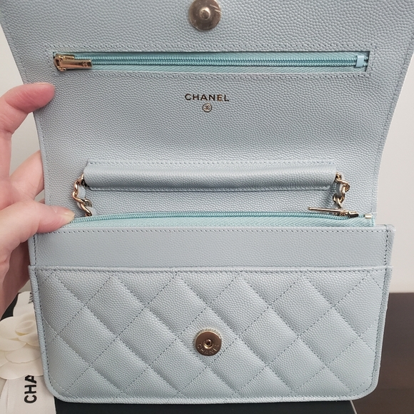 Chanel WOC, blue, light gold hw, caviar, BNIB - Picture 8 of 16